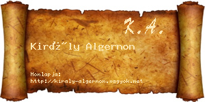 Király Algernon névjegykártya